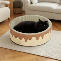 猫 爪とぎ 爪研ぎ ダンボール スクラッチャー ガリガリ 猫ベッド ストレス解消 丸形 段ボール 爪磨き おしゃれストレス解消 おしゃれ ねこ ネコ キャット おもちゃ ペット用品 送料無料  BAのサムネイル