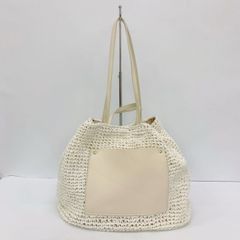 HERMES エルメス アメダバGM コットン レザー ホワイトトートバッグ