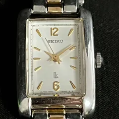 T SEIKO 4N21-5260 セイコー コンビ レディース ウォッチ 腕時計 スクエアトップ シルバー ホワイト 2針 ゴールド文字盤 T2606269のサムネイル