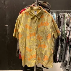 ー【東あずま店　併売品】　オールドネイビー OLD NAVY アロハ シャツ 半袖　黄色　イエロー　からし色　マスタード　YELLOWのサムネイル