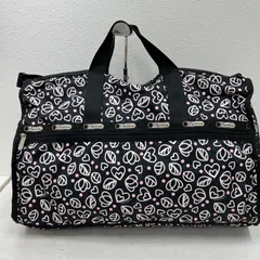 4632　LeSportsac　レスポートサック　2way　ボストンバッグ　旅行用バッグ　ブラック　黒　ハート　ドット　レディース　軽量のサムネイル