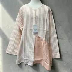 F-015-719　未使用　PERSONS   配色切替えティアートチュニック  ビンク/LLのサムネイル