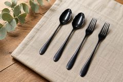 m*様 IKEA ストックホルム 2025 カトラリー24点セット, ブラック