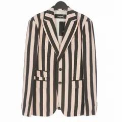 ディースクエアード DSQUARED2 23AW Slouchy London Jacket ストライプ テーラードジャケット ブレザー 長袖 48 ピンク/ブラック S74BN1201 国内正規のサムネイル
