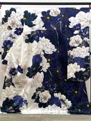 振袖 仮絵羽 金彩 銀通し 刺繍 正絹 未仕立て品 八掛付き MOK764