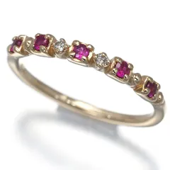 アガット リング ルビー ダイヤ ダイヤモンド 0.01ct ピンキー 3号