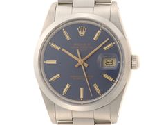 ROLEX ロレックス パーペチュアル デイト34 キャリバー3035 15000 腕時計_x000D_
 ステンレススチール ゴールドインデックス/ネイビー文字盤 自動巻き メンズ【中古】472 ROLEX ロレックス オイスター パーペチュアル デイト34 キャリバー3035