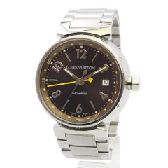 ルイ ヴィトン Q1131 タンブール GMT 自動巻き ステンレススチール シルバー ブラウン 腕時計 ギャラ 保証書 箱付 LOUIS VUITTON（中古）のサムネイル