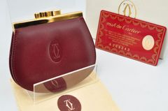 Cartier マストライン ボルドー レザー コインケース 9693 - メルカリ