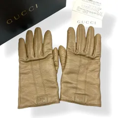 極美品 GUCCI グッチ 手袋 レザー カシミヤ ブラウン 箱付きのサムネイル
