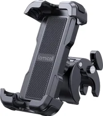 Lamicall 片手操作 自転車用 スマホ ホルダー スタンド : 簡単取付 ロードバイク ワンタッチ スマートフォン ホルダー 携帯ホルダー オートバイ バイク用 スマホ固定 360度回転 防振 iPhone 17 17proのサムネイル