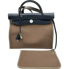 エルメス HERMES エールジップPM C刻印 ブラウン シルバー金具 トワル レディース ハンドバッグのサムネイル