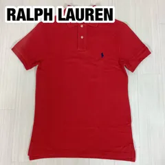 POLO BY RALPH LAUREN ポロバイラルフローレン 刺繍ポニー 半袖ポロシャツ レッド 赤 コットン鹿の子 着丈68cm 肩幅43cm 身幅(脇下)44cm 袖丈18cm【古着】のサムネイル