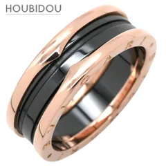 ブルガリ BVLGARI リング 指輪 ビーゼロワン B-zero1 2バンド ブラック×ピンクゴールド #68 黒セラミック Au750 18K  27号【中古】のサムネイル