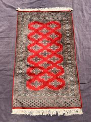 アスワン/パキスタンラグ アベッシャ ROSE 86cm×46cm 玄関マット
