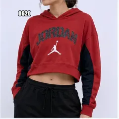 XL NIKE ジョーダン ビックロゴ バイカラー クロップド フーディーのサムネイル