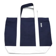 【楠本質店/元住吉】未使用品　BMW　トートバッグ　ネイビー　ホワイト　W38.5cm x H30.0cm x D11.0cm　コットン　ポリエステル　PUレザー　その他のサムネイル