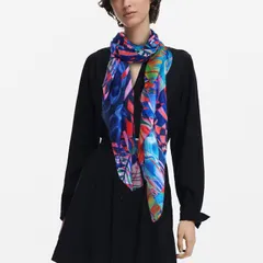 デシグアル Desigual 長方形スカーフ フラール （カラフルリーフ）のサムネイル