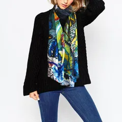 デシグアル Desigual 長方形スカーフ フラール（ジャングル・リーフ）のサムネイル