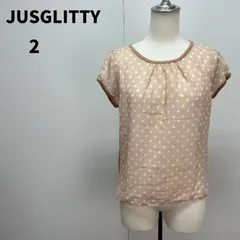 JUSGLITTY 半袖トップス 2 茶 ベージュ レディース 異素材 春夏【m221】のサムネイル
