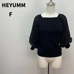 HEYUMM ニットトップス F ブラック 黒 レディース デザイン袖 ニット【m223】のサムネイル