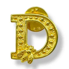 極美品 Christian Dior クリスチャン ディオール ブローチ ゴールド 蜂 ロゴのサムネイル