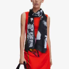 デシグアル Desigual 長方形スカーフ フラール （ブラックリーフ）のサムネイル