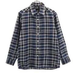 mont-bell モンベル チェック柄 長袖 コアスパン トラベル シャツ XS ネイビー系 アウトドア メンズ 古着のサムネイル