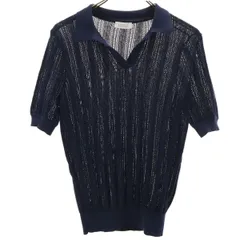 BARNEYS NEWYORK バーニーズニューヨーク 半袖 ポロ サマー ニット F ネイビー レディース 古着のサムネイル
