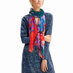 デシグアル Desigual 長方形スカーフ フラール（フラワー・バード）のサムネイル