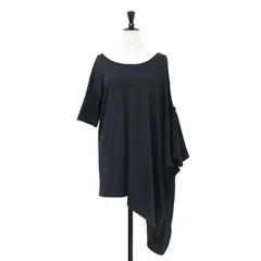 JUNYA WATANABE COMME des GARCONS ジュンヤワタナベ コムデギャルソン Tシャツ ブラック 黒 サイズ:S  アシンメトリー 半袖 Tシャツ カットソー ハーフスリーブ レイヤード コットン トップス【レディース】【中古】のサムネイル