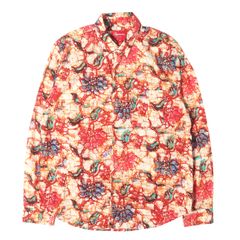 【美品】Supreme シュプリーム シャツ オフホワイト オレンジ サイズ:M  アシッド フローラル柄 コットンシャツ Acid Floral Shirt トップス カジュアルシャツ 長袖【メンズ】【中古】 Supreme Acid Floral Shirt アシッド フローラル シャツ - メルカリ