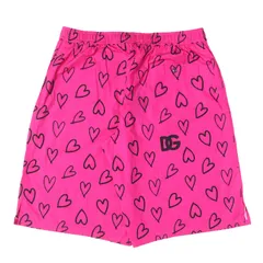 【新品同様】DOLCE&GABBANA ドルチェ&ガッバーナ パンツ ピンク サイズ:52  ハート総柄 コットン イージーショーツ  イタリア製 ボトムス ショートパンツ【メンズ】【中古】のサムネイル