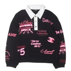 CHANEL シャネル ポロシャツ ブラック 黒 サイズ:XL  21SS GABRIELLE COCO No5 マルチロゴ スウェット ポロシャツ P70689V62077 イタリア製 トップス 長袖【レディース】【中古】のサムネイル