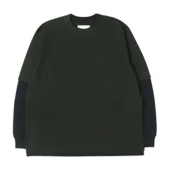 【美品】Sacai サカイ Tシャツ グリーン ネイビー サイズ:3  25SS ツートーン バイカラー ロングスリーブ Tシャツ two-tone T-shirt 日本製 トップス カットソー 長袖【メンズ】【中古】のサムネイル