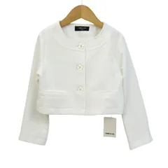 コムサイズム ノーカラージャケット アウター ショートジャケット 未使用品 キッズ 女の子用 110Aサイズ ホワイト COMME CA ISMのサムネイル