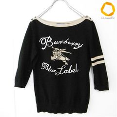 Y2K❤️ BURBERRY BLUE LABEL ラインストーンロゴ半袖ニット - メルカリ