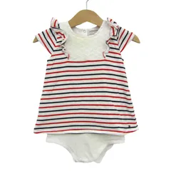 トミーヒルフィガー ツナギ つなぎ オールインワン ロンパース ボーダー柄 ベビー 女の子用 80サイズ マルチカラー TOMMY HILFIGER 【中古】のサムネイル