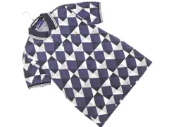 FRED PERRY フレッドペリー 総柄 半袖 ポロシャツ sizeM/紺ｘライトグレー ■◆ メンズのサムネイル
