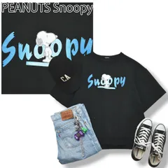 90s ヴィンテージ ピーナッツ PEANUTS スヌーピー Snoopy キャラクター プリント 半袖 カットオフ クルーネック スウェット トレーナー 裏起毛 L相当 ブラック メンズのサムネイル