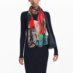 デシグアル Desigual 長方形スカーフ フラール（ハイビスカス）のサムネイル