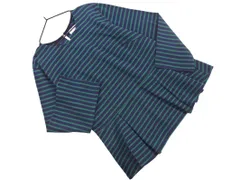 OLD ENGLAND オールドイングランド ストライプ ペプラム カットソー size36/紺ｘ緑 ■◇ レディースのサムネイル