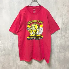PORTandCOMPANY　半袖プリントTシャツ　バックプリント　スポットライト　赤　オーバーサイズ　XLサイズ　古着【値引き交渉OK！】のサムネイル