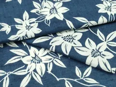 平和屋着物∴夏物　浴衣　注染　枝花文　日本製　綿　逸品　CABJ0099ngのサムネイル