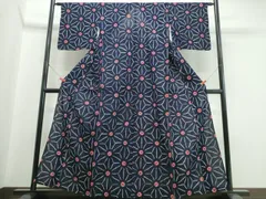 平和屋着物∴夏物　浴衣　有松鳴海絞り　麻の葉文様　綿　逸品　CABJ0105ngのサムネイル