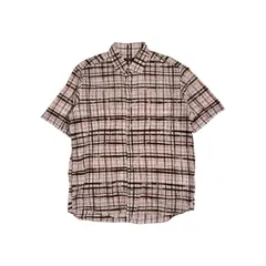 ARAMIS アラミス リップル加工 チェック 半袖 シャツ サイズ L /レッド×ブラウン系 メンズのサムネイル