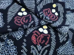 平和屋着物∴夏物　浴衣　有松鳴海絞り　草花文　綿　逸品　CABJ0123ngのサムネイル
