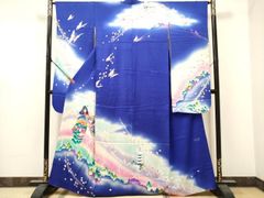 平和屋着物▽豪華振袖 総刺繍 流水菊文 金糸 正絹 逸品 DABH0532op
