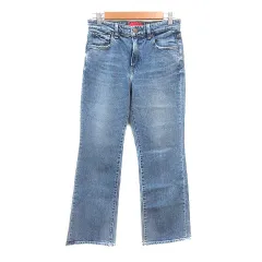 ビームス BEAMS デニムパンツ ジーンズ ストレート ウォッシュ加工 24 S 紺 ネイビー /MNのサムネイル
