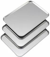 セット ステンレス アウトドア 料理 小分け 燕三条 食洗機対応 18.5×25.5cm 【日本製】 3枚 34625 下ごしらえ浅型バット トレー 下村企販のサムネイル
